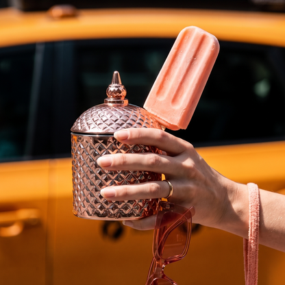 Vela de soya con diamante de oro rosado