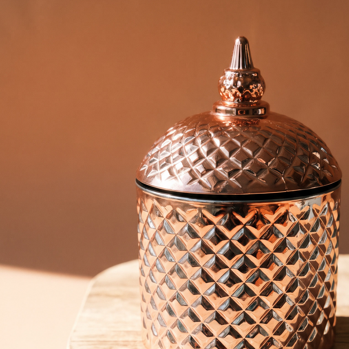 Vela de soya con diamante de oro rosado